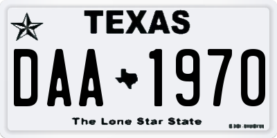 TX license plate DAA1970