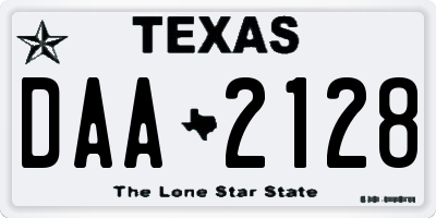 TX license plate DAA2128