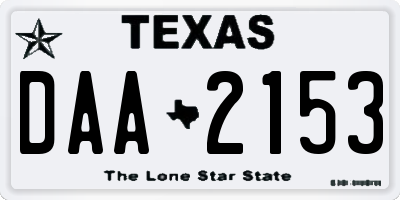 TX license plate DAA2153