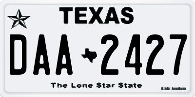 TX license plate DAA2427