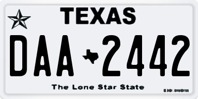 TX license plate DAA2442