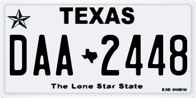 TX license plate DAA2448