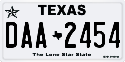 TX license plate DAA2454