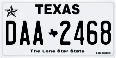 TX license plate DAA2468