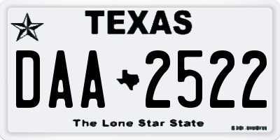 TX license plate DAA2522