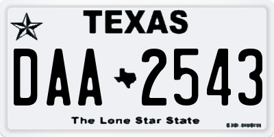 TX license plate DAA2543