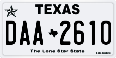 TX license plate DAA2610