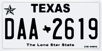 TX license plate DAA2619