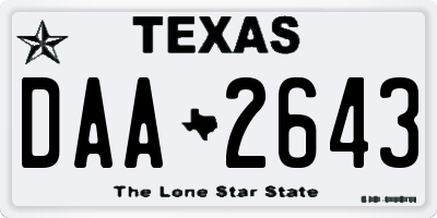 TX license plate DAA2643