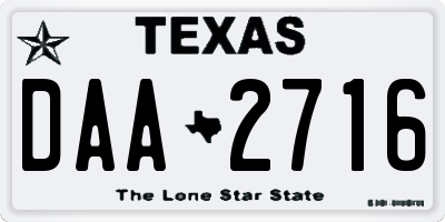TX license plate DAA2716
