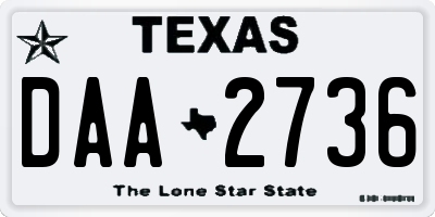 TX license plate DAA2736