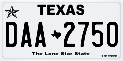 TX license plate DAA2750