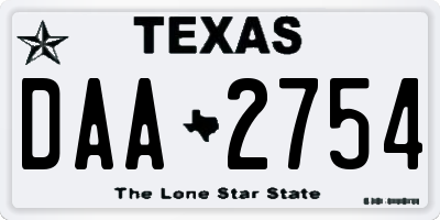 TX license plate DAA2754