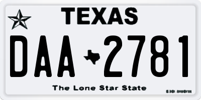 TX license plate DAA2781