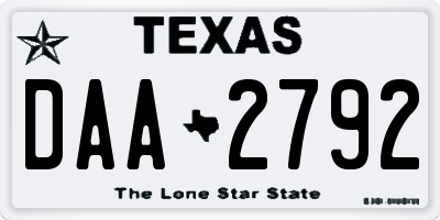 TX license plate DAA2792