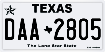 TX license plate DAA2805