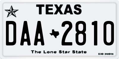 TX license plate DAA2810