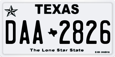 TX license plate DAA2826