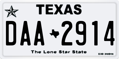 TX license plate DAA2914