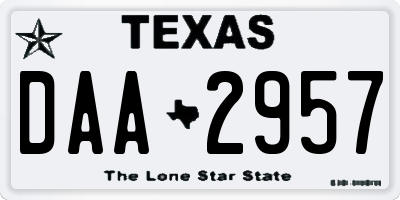 TX license plate DAA2957