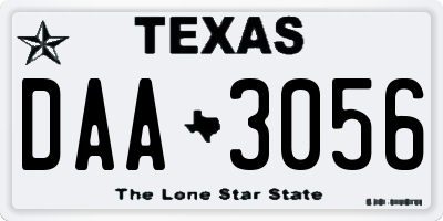 TX license plate DAA3056