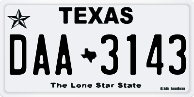 TX license plate DAA3143