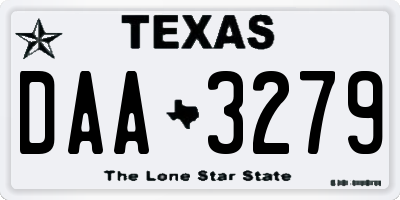 TX license plate DAA3279
