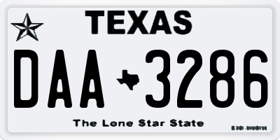 TX license plate DAA3286