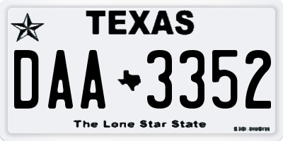 TX license plate DAA3352
