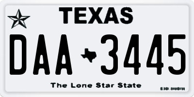 TX license plate DAA3445