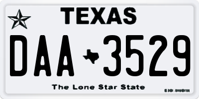 TX license plate DAA3529