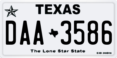 TX license plate DAA3586