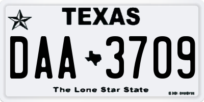 TX license plate DAA3709