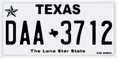 TX license plate DAA3712
