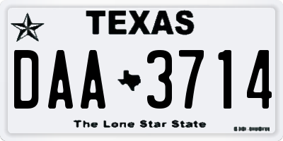 TX license plate DAA3714