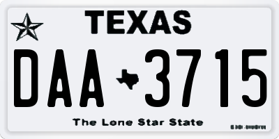 TX license plate DAA3715