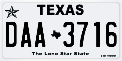 TX license plate DAA3716