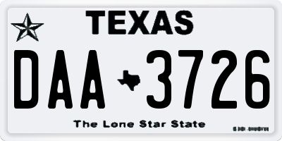 TX license plate DAA3726