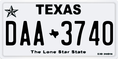 TX license plate DAA3740