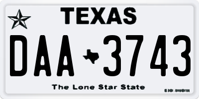 TX license plate DAA3743