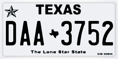 TX license plate DAA3752