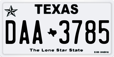 TX license plate DAA3785