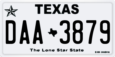 TX license plate DAA3879