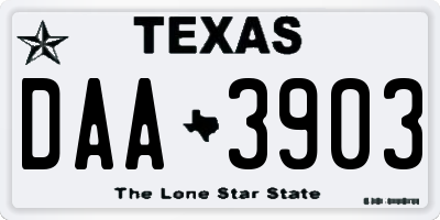 TX license plate DAA3903