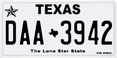 TX license plate DAA3942