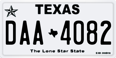 TX license plate DAA4082
