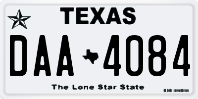TX license plate DAA4084