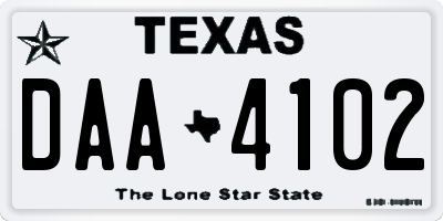 TX license plate DAA4102