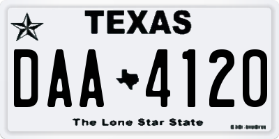 TX license plate DAA4120