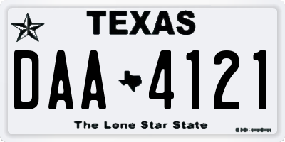 TX license plate DAA4121